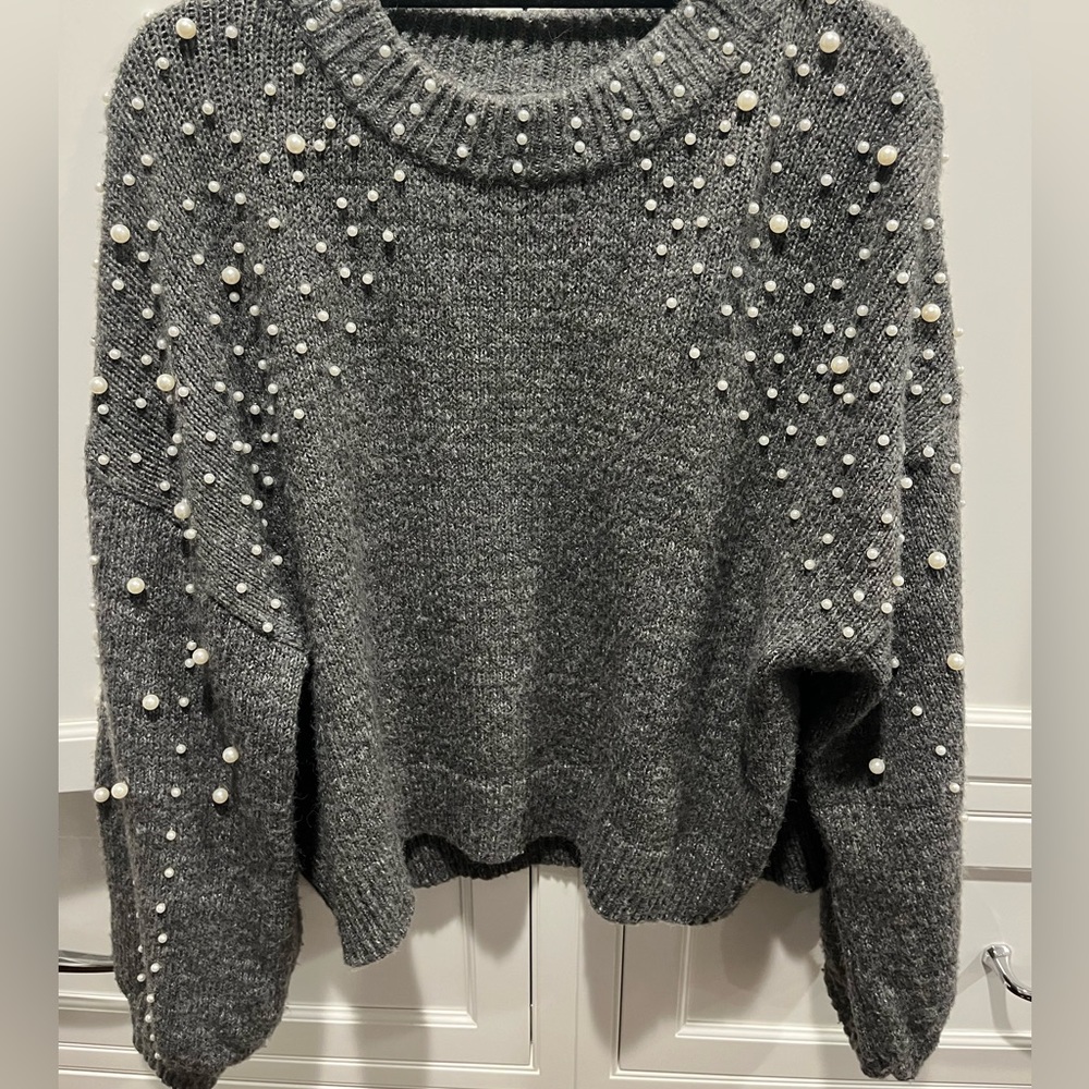 Aqua Bloomingdales Exclusive Pearl Sweater View 4